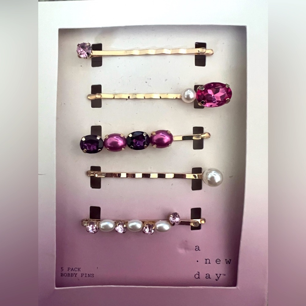A New Day - Bobby Pins (Pink Purple) set of 5
